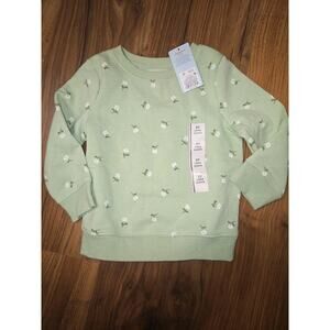 Cat & Jack Sweater Girls Size 2t Green Floral